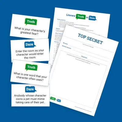 Literary truth or dare sheets